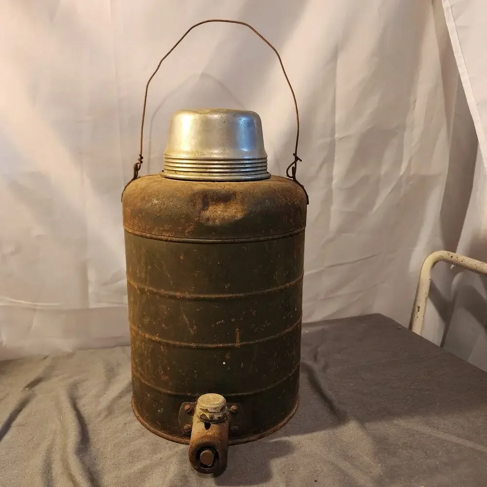 Vintage WW2 Era Stanley Thermos Jug w/ Spigot Military 14 x 8.75